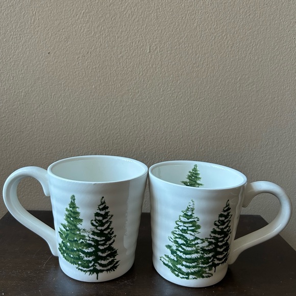 Maxcera set of 2 Christmas Mugs New Evergreen Trees Ceramic - Picture 3 of 5